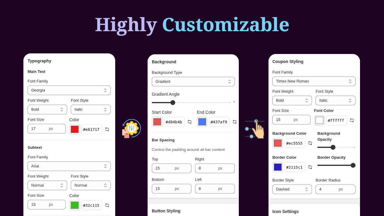 Namkos Announcement Bar customizable styling