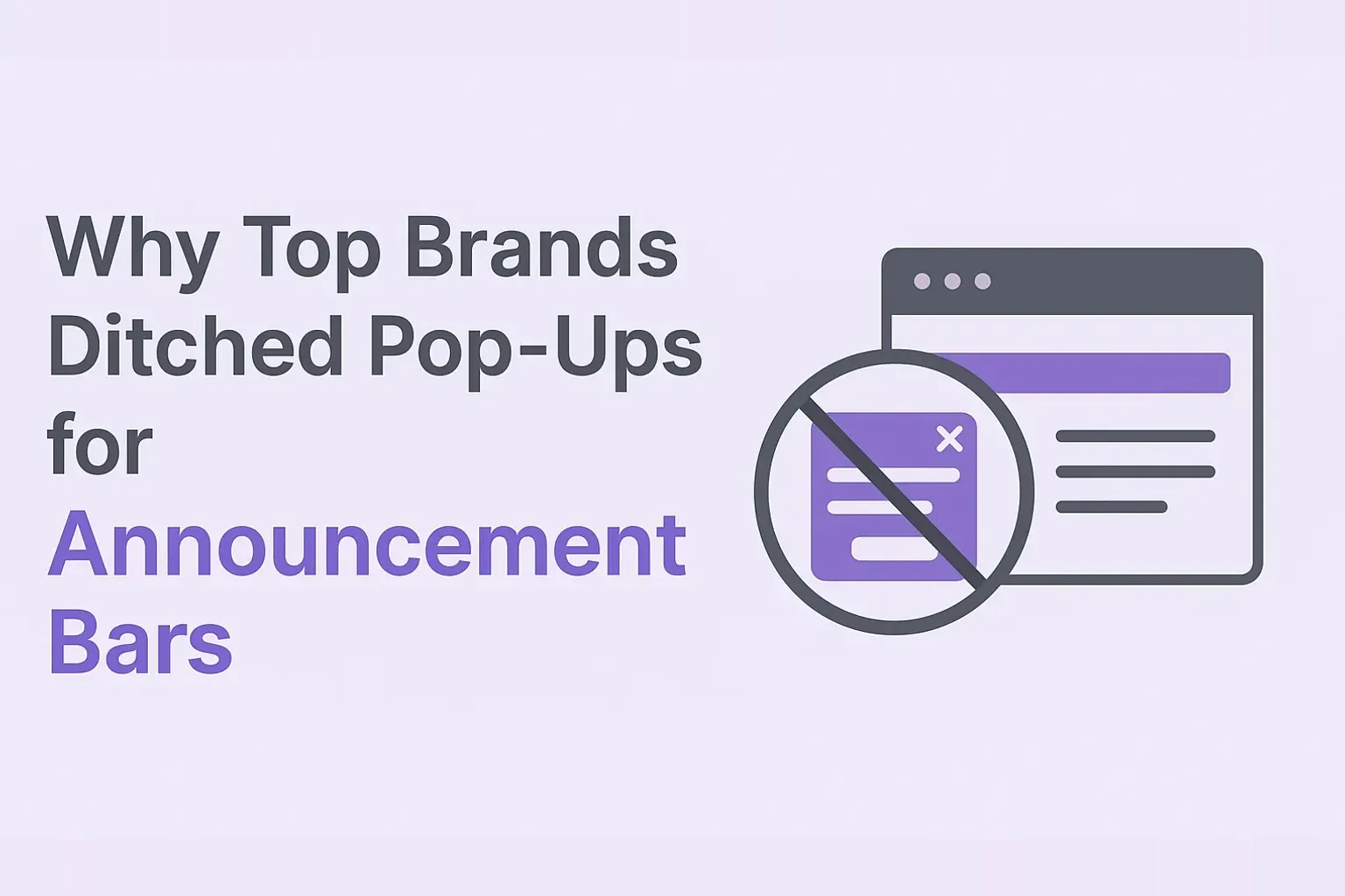 Comparison of intrusive pop-up versus clean announcement bar on premium e-commerce store