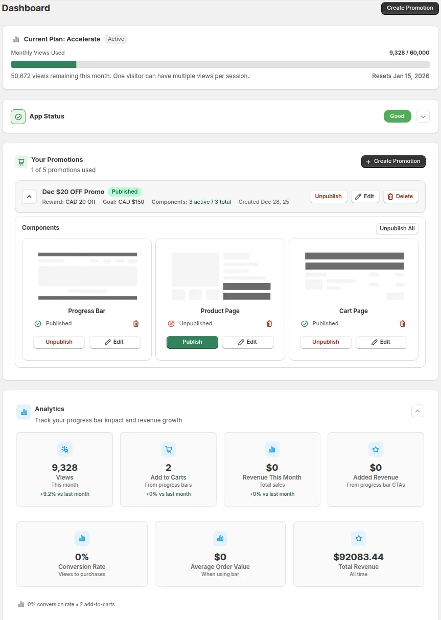 Namkos Progress Bar dashboard